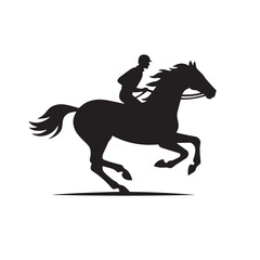 Horse equestrian vector silhouette. Horse riding vector logo, icon. Cowboy Riding horse vector silhouette.