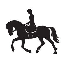 Horse equestrian vector silhouette. Horse riding vector logo, icon. Cowboy Riding horse vector silhouette.