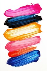 Strokes of multi-colored nail polishes. Selective focus.