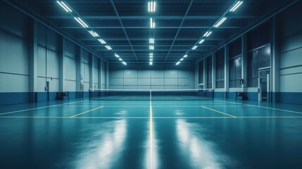 Obraz premium Indoor court, night, empty, factory