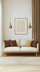 Fototapeta premium Modern Beige Living Room Interior Design