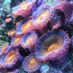 Obraz premium Colorful tropical corals up close.