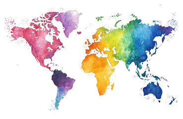 PNG World map art world multicolored.
