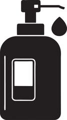 hand sanitizer silhouette, black and white silhouette, vector and illustration
