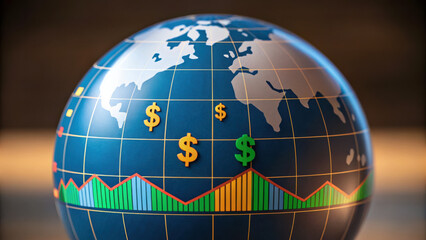 Globe, economics, risk, finance, investment, market, growth, currency, global, analysis, data, business, chart, statistics, economy, trade