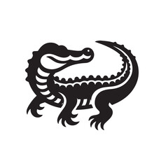 Crocodile vector silhouette. crocodile logo, icon