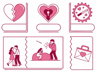 Set of Love and Relationship Icons