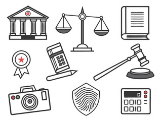 Set of Law and Justice Icons