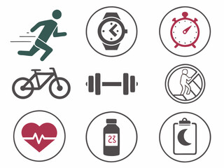 Set of Fitness and Health Icons
