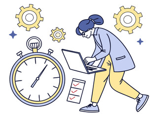 Set of Business Productivity and Time Management Icons