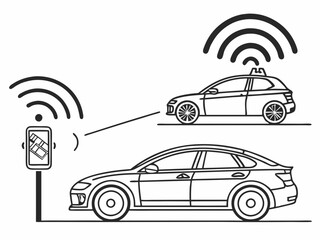 Set of Smart Car and Connected Vehicle Icons