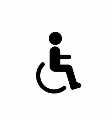 Black universal handicap access symbol graphic