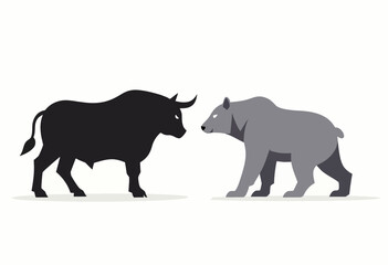 Fototapeta premium Bull versus Bear, Financial Market Graphic