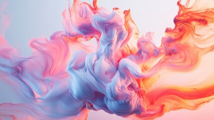 Fototapeta premium Abstract Colorful Swirls of Fluid Shapes in Soft Pastel Tones