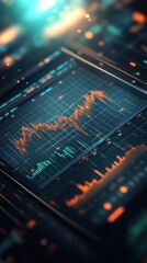 Obraz premium A detailed display showing financial data and graphical analysis