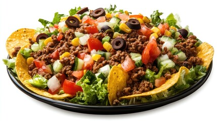 Taco salad, studio shot, food, white background