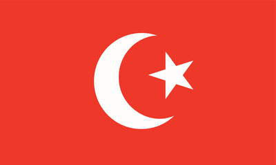 Obraz premium Ottoman Empire flag with red background and white star and crescent