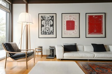 Posters on Walls in Modern Living Room Interiors