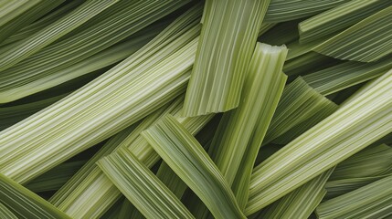 Close-up of a group of green leaves. the leaves are arranged in a random pattern, with some overlapping each other. the veins of the leaves are visible, creating a textured appearance.