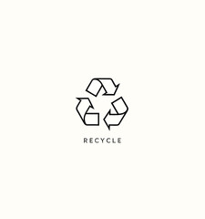 Obraz premium Recycle logo on white background, minimal design