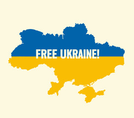 Obraz premium Ukraine Map Blue and Yellow with 
