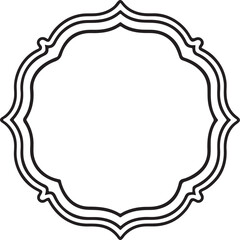 vintage frame line art, black outline, vector and illustration, coloring book page line art drawing