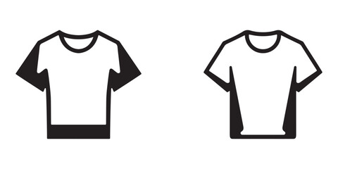 Naklejka premium Clothing T Shirt Icons Silhouette Vector Illustration