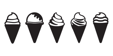 Ice Cream Icons Silhouette Vector Illustration