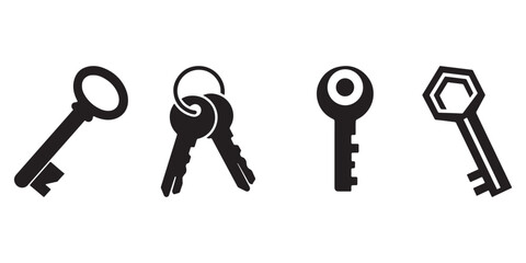 Key Icons Silhouette Vector Illustration