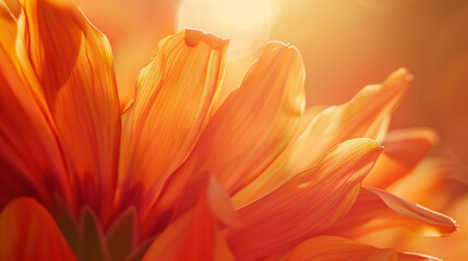 Fototapeta premium Hyper-detailed macro shot of a vibrant orange gazania, radiant sun-like petals with fine details