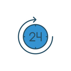 24 Hours  vector icon stock illustration