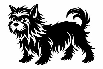 affenpinscher line art silhouette vector illustration
