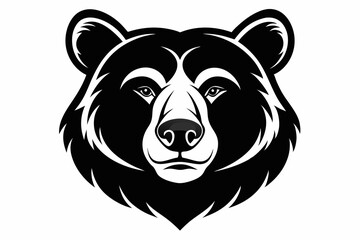 bear head line art silhouette vector illustration