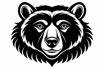 Obraz premium bear head line art silhouette vector illustration