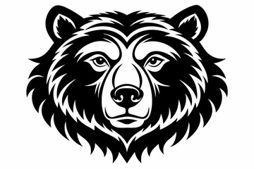 Fototapeta premium bear head line art silhouette vector illustration
