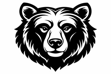 Fototapeta premium bear head line art silhouette vector illustration