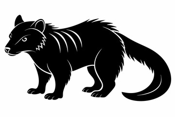 binturong line art silhouette vector illustration