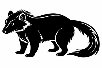 Fototapeta premium binturong line art silhouette vector illustration