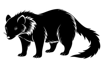 binturong line art silhouette vector illustration