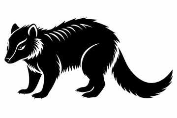 binturong line art silhouette vector illustration