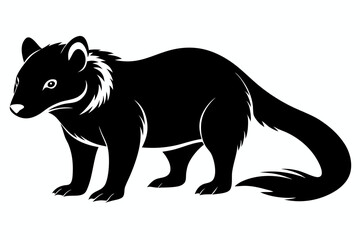 binturong line art silhouette vector illustration