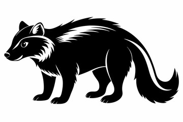 binturong line art silhouette vector illustration