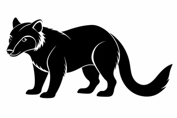 binturong line art silhouette vector illustration