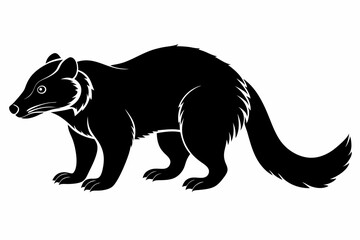 binturong line art silhouette vector illustration