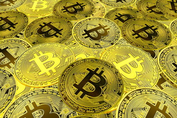 Round bitcoins as symbol of wealth