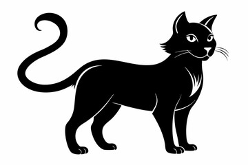 cat line art silhouette vector illustration