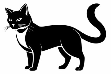 cat line art silhouette vector illustration
