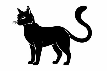cat line art silhouette vector illustration