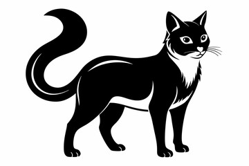 cat line art silhouette vector illustration