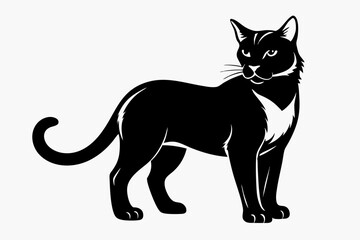 cat line art silhouette vector illustration